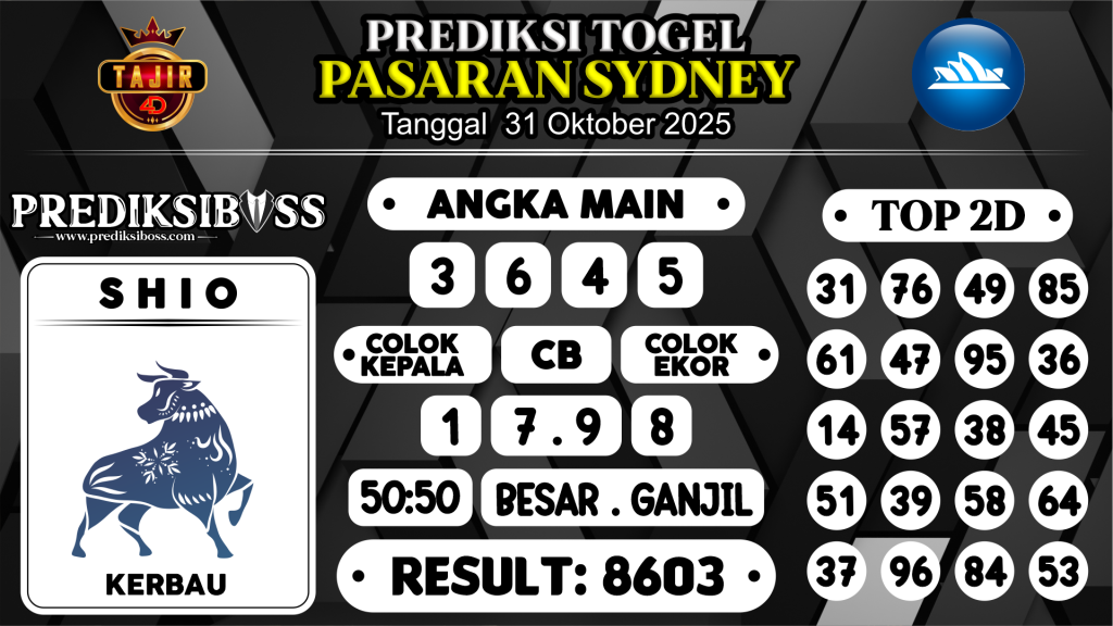 https://prediksibossgo.com/prediksi-boss-togel-sidney-jumat-31-oktober-2025/