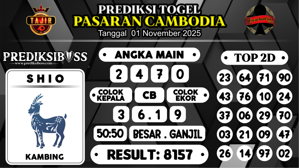 https://prediksibossgo.com/prediksi-boss-togel-cambodia-sabtu-01-november-2025/